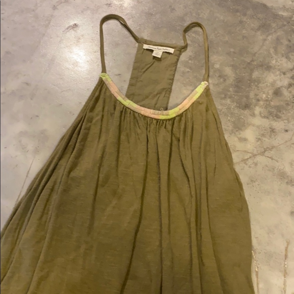 Green Tank Top with beading details on the back